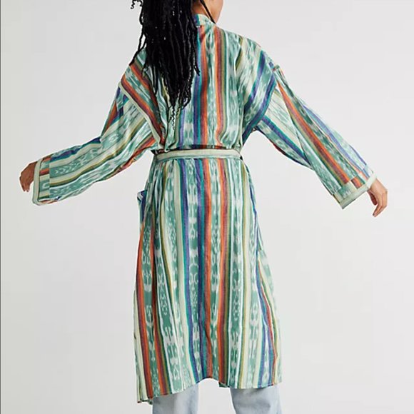 UNWORN | Free People Mercado Stripe Kimono In Blue/Combo - Picture 3 of 7